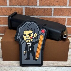 Tactical PVC Patch - John Wick Gun Patch - Hook Loop Morale Wick Pencil Patch